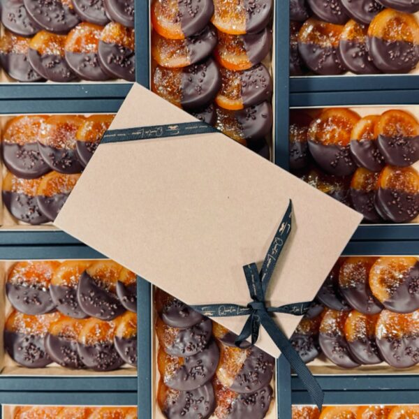CO-022-coffret-oranges-confites-2 coffrets de rondelle d'orange enrobée au chocolat